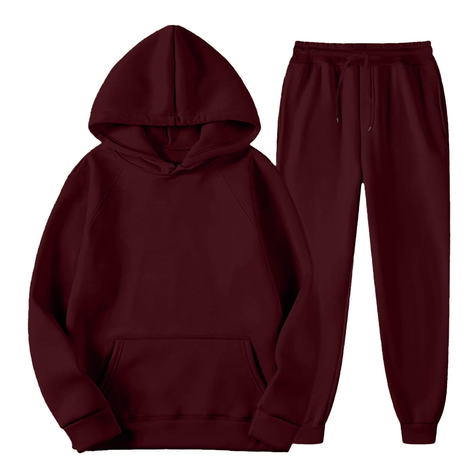 WINWUQB - Tuta da ragazza con cappuccio e felpa | Accogliente Scuola Sport 2 Pezzi Maglione Pantaloni Vacanza Autunno Inverno Casual Tuta Traspirante