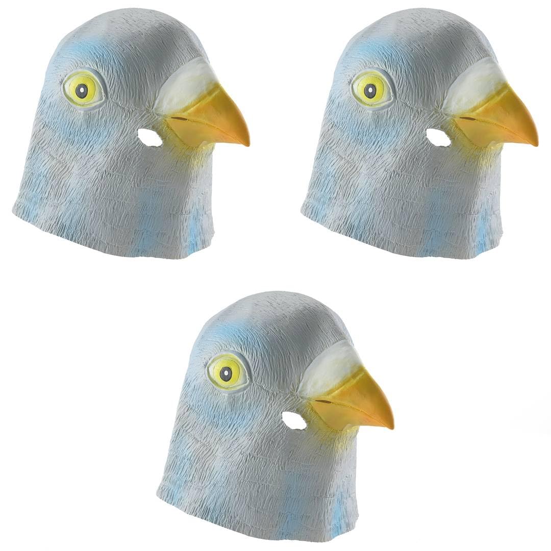 I LOVE FANCY DRESS Pigeon Mask Adult — Realistic Full Head Latex Bird Mask for Halloween, Stag Do, Hen Party, Cosplay, Carnival and Brainrot Meme Costume, One Size Unisex