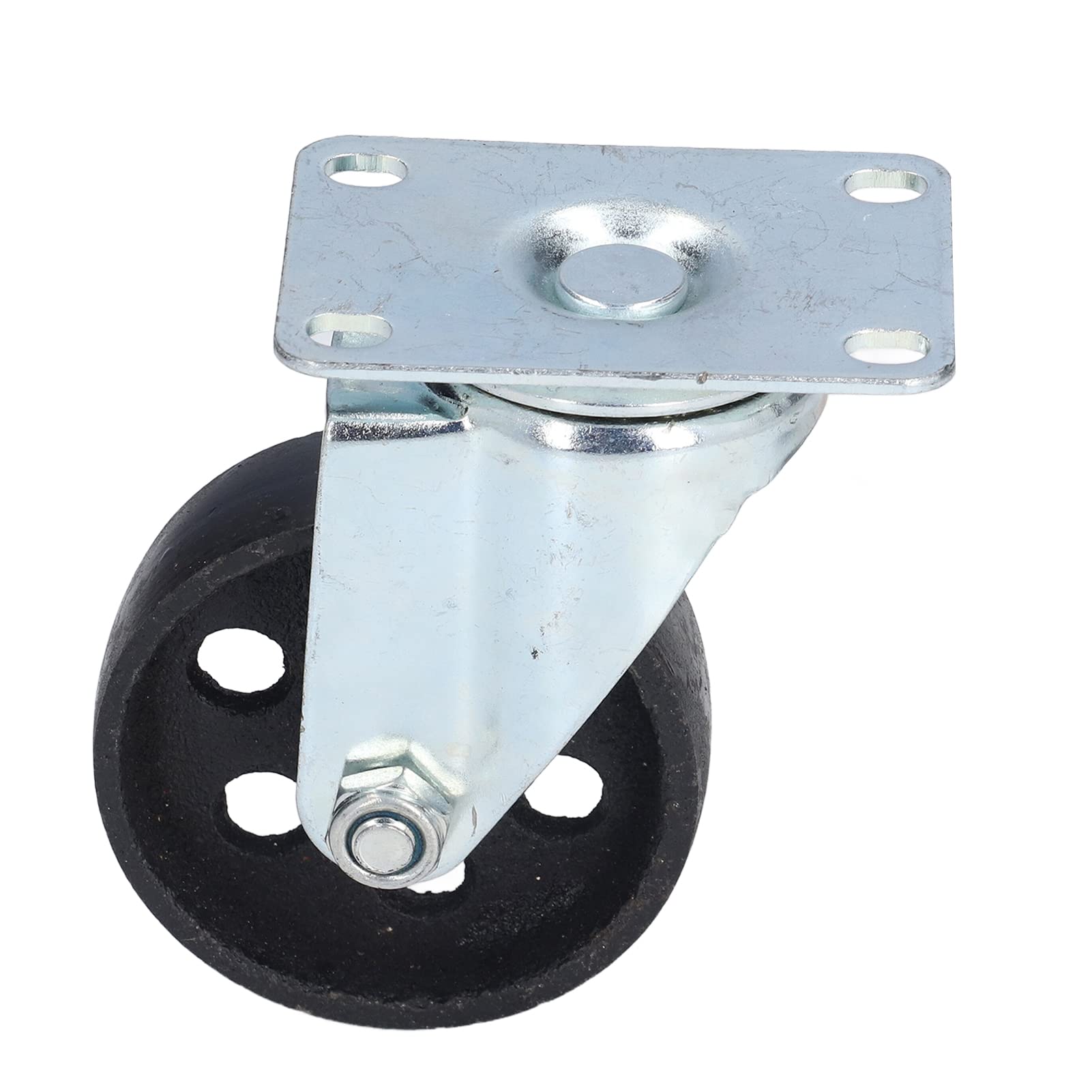 FTVOGUE Casteau de Roue de Charrette, Accessoire de Service Lourd en Fonte en Fonte, Diamètre de Roue de 90 Mm et de 29 Mm, Roulettes de Plaque, Mobile Plus Rapide, Roulement Double, Structure