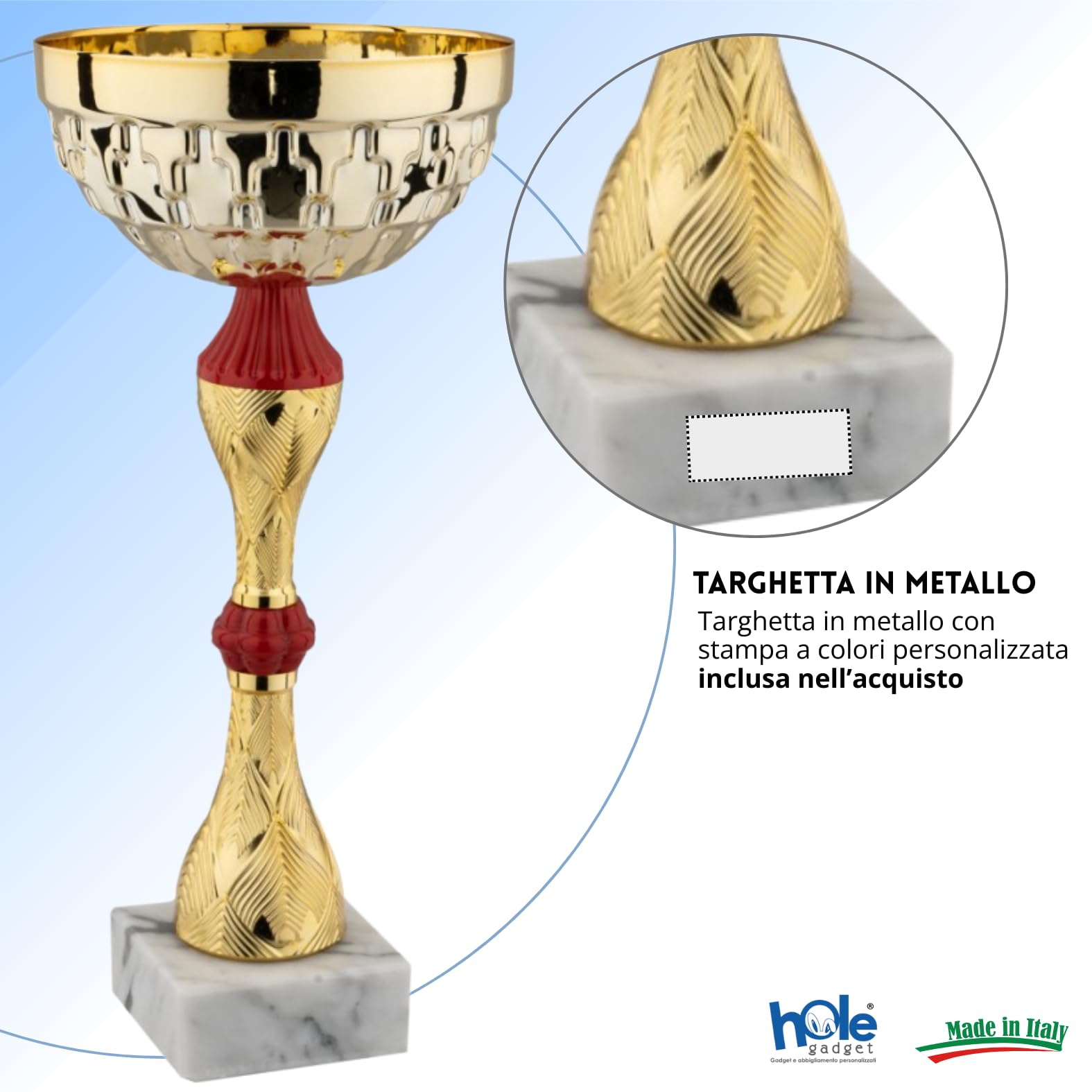Coppa Trofeo Personalizzabile 33, 30, 28, 25, 22 cm Singolo o Set Tutti Gli Sport, Calcio, Calcettto, Tennis, Basket, Padel, Fantacalcio, Premiazioni cod 13.241
