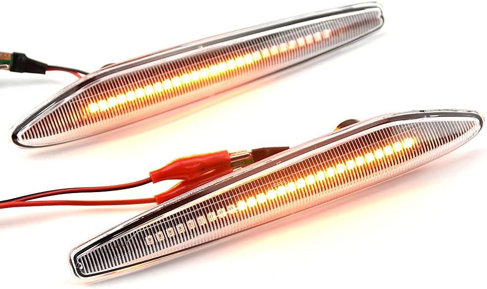 1 pair Front Fender Marker Lights Dynamic LED Side Markers Compatible with A-lfa Romeo 159/159 Sportwagon/Boera/Spider typ 939-Crystal white