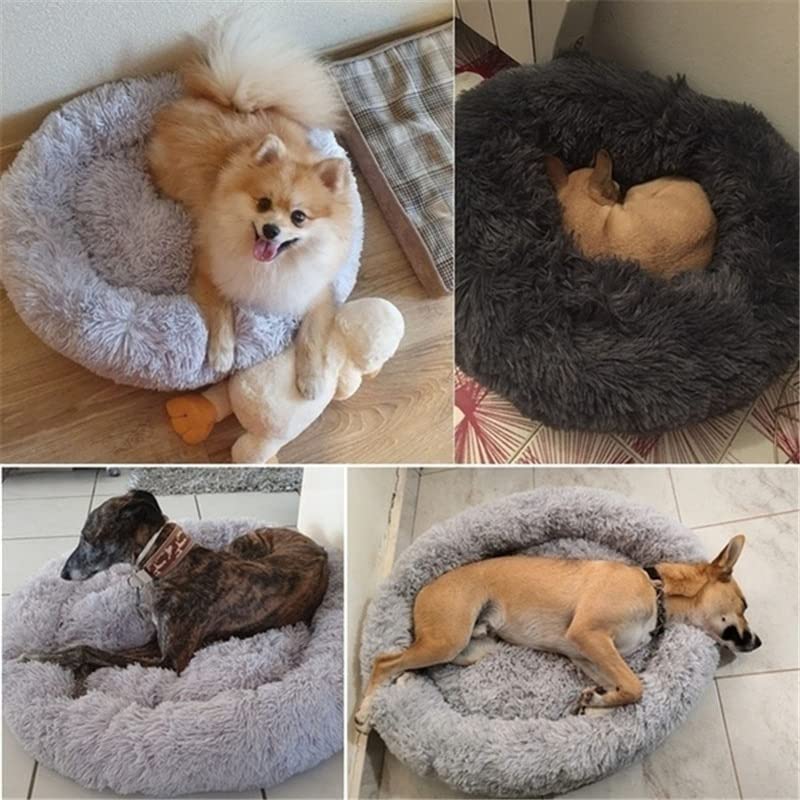Akcesoria dla psów donut dla dużych psów domek dla kota pluszowe legowisko dla psa XXL okrągła mata dla małych średnich zwierząt uspokajająca 100 cm