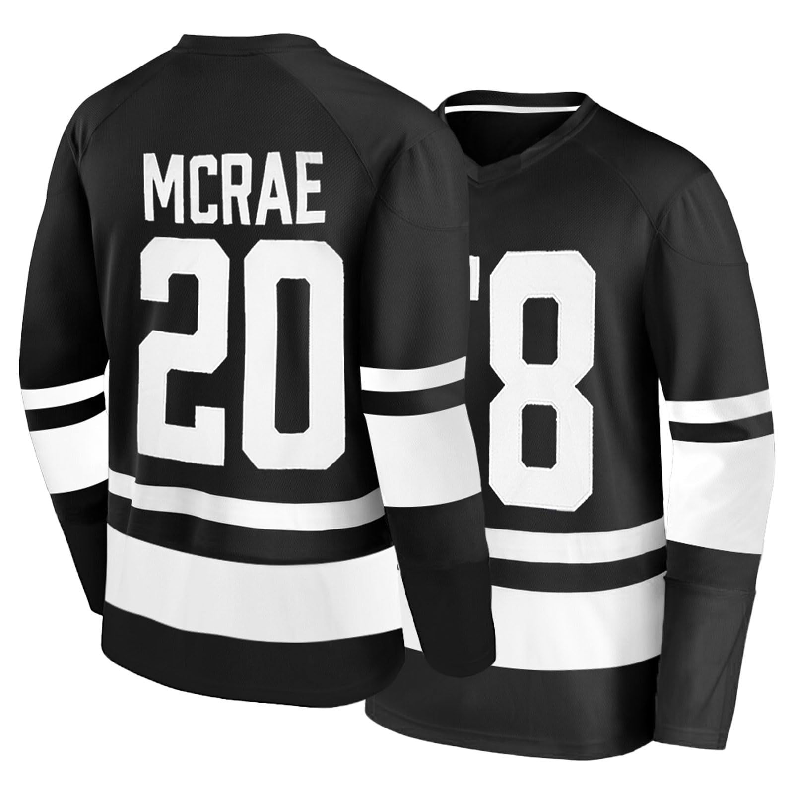 Tate #20 Unisex Ice Hockey Practice Jersey, Tater Tots Design (US, Alpha, Medium, Regular, Regular, Black/White)