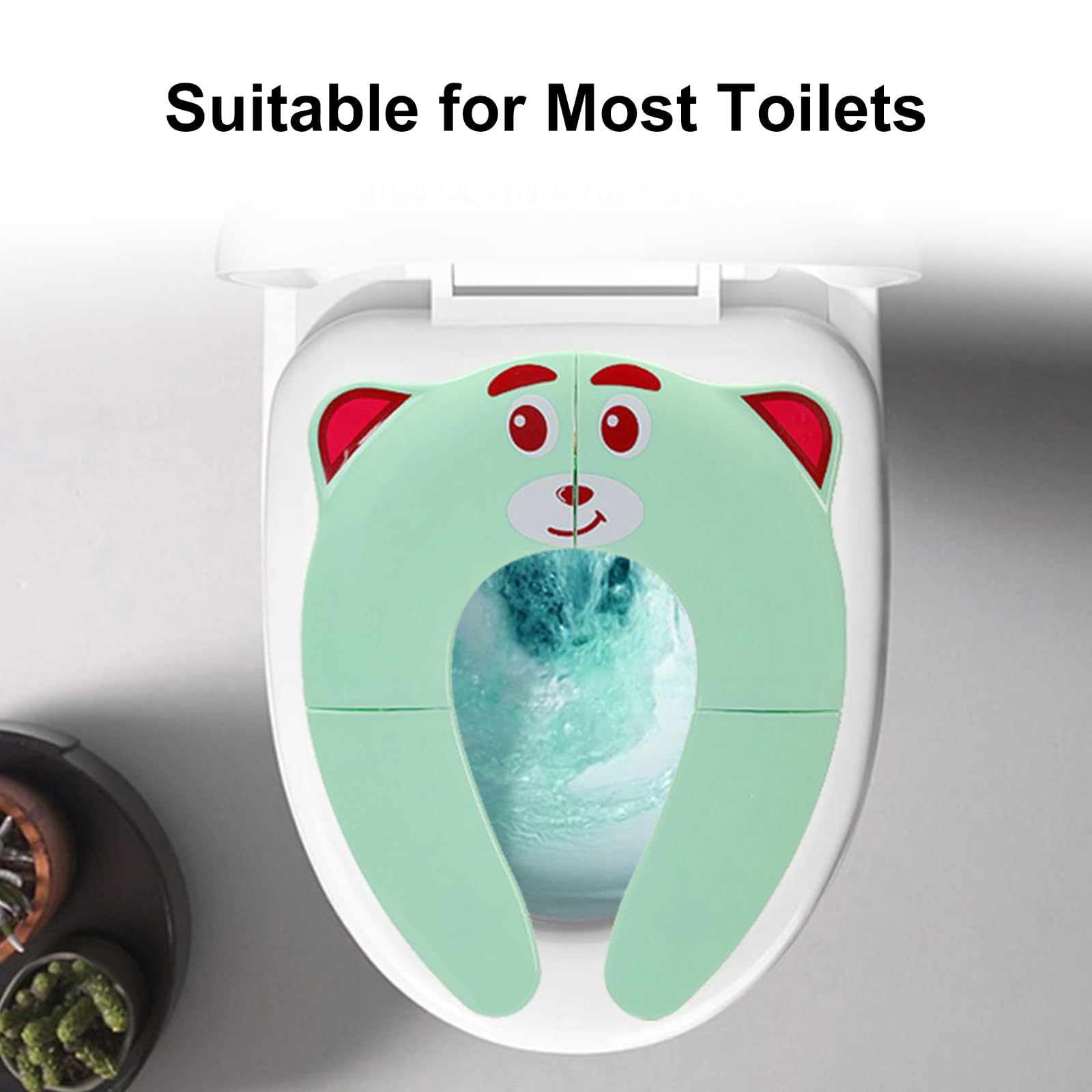 Riduttore WC Pieghevole Per Bambini - Verde, Materiale PP, Antiscivolo, Trasportabile - Foto 9