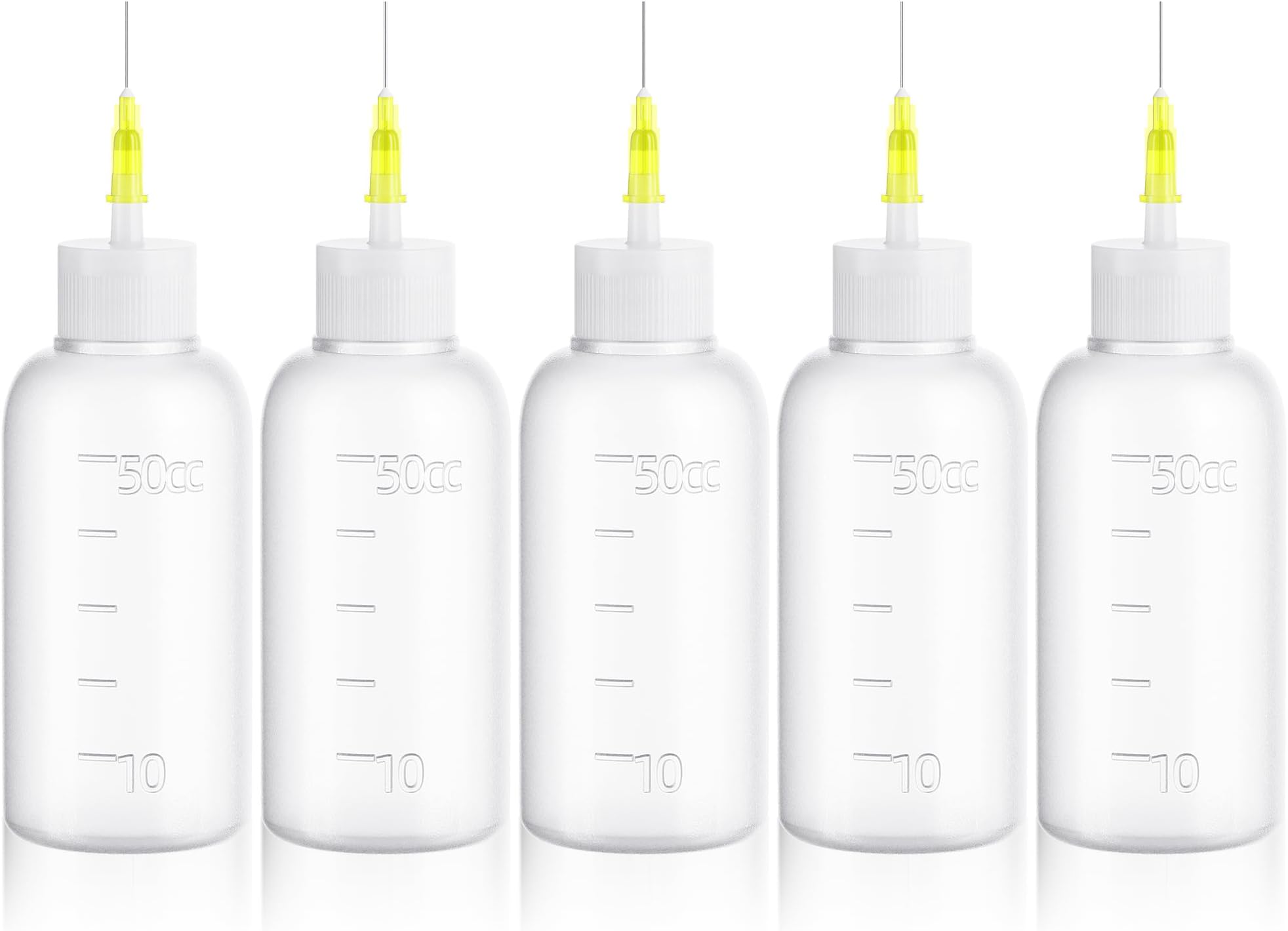 50cc Needle Tip Glue Squeeze Bottle Precision Tips Applicator Bottles 5 Pcs