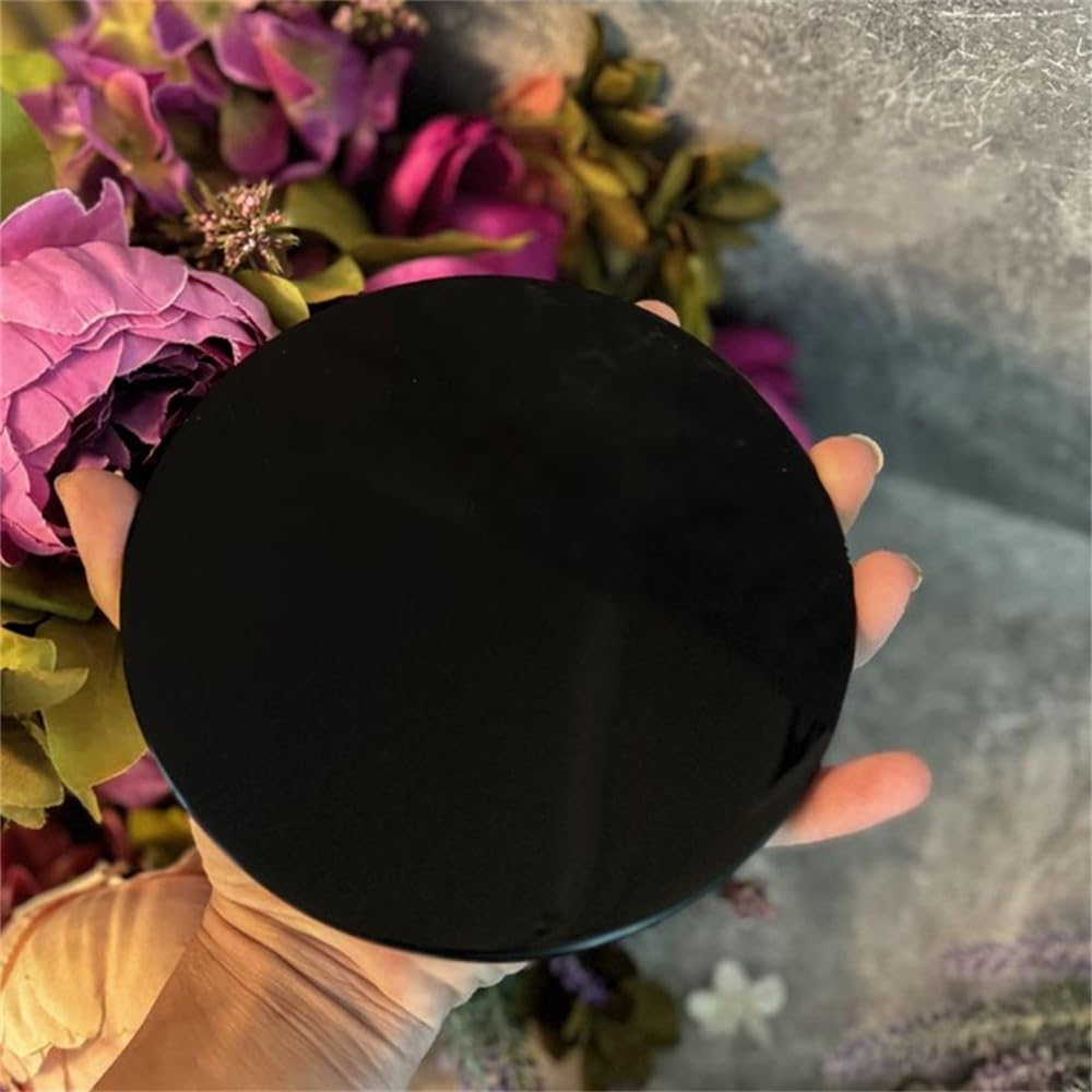 AARTERZZA 1pc 15-16cm Obsidian polishing Mirror Black Quartz Crystal High-end Decoration