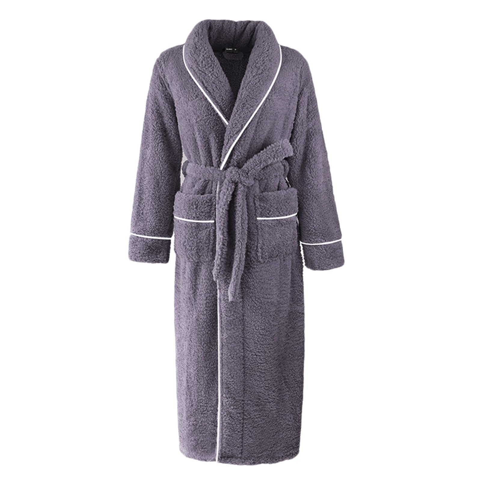 Peignoir De Bain Femme Coton Epais - Chemise De Nuit Femme Hiver Flanelle | Robe Chambre Avec Deux Poches Et Ceinture Ajustable Haute Absorción Sechage Rapide Doux Et Moelleux Peignoirs Maison