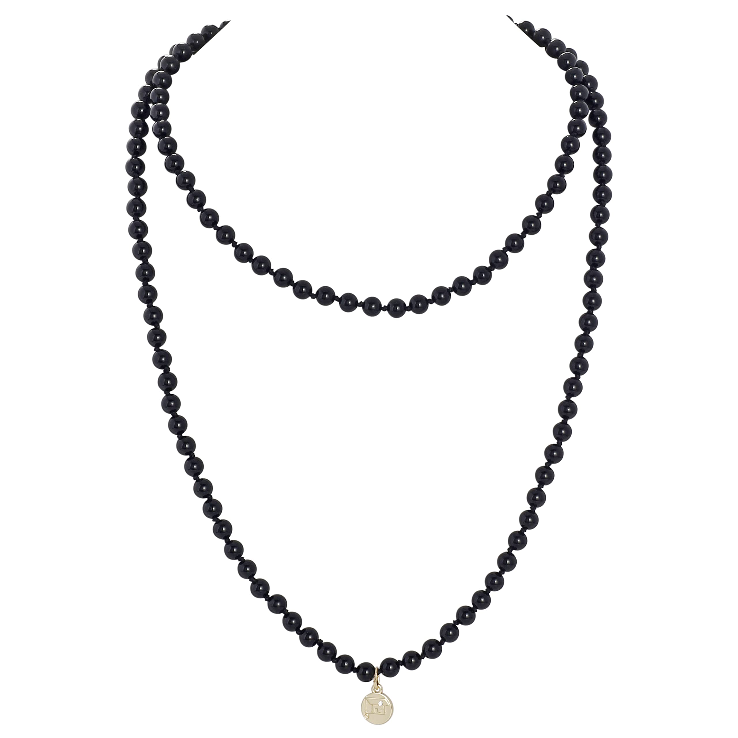 Firstmeet Stone Necklace Long Agate Beads Chain Round Smooth Bracelet Jewelry for Women