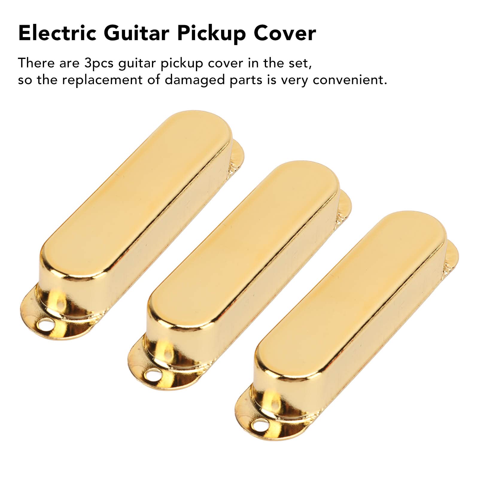 Kowaku 2 Stück Single Coil Pickup Cover - Messing Abdeckung Für E-Gitarre, Gold, 7,1x1,93cm