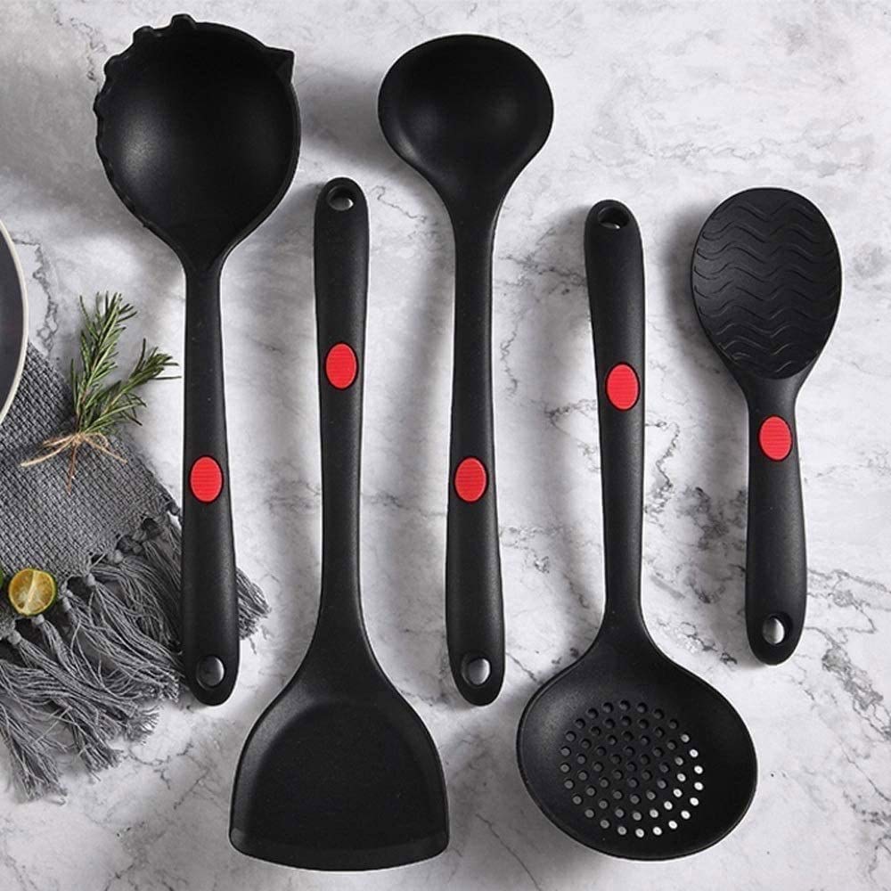 Juego de Utensilios de Cocina de Silicona, espátula Antiadherente, Mango Resistente al Calor, Utensilios de Cocina