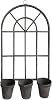 AcaciaHome Vintage Rusty Metal Wall Mirror with Triple Planter 3 Pots Holder - 70cm Arch Design, Indoor/Outdoor Large Garden & Patio Décor for Living & Garden Spaces (1, Geometric Framed)