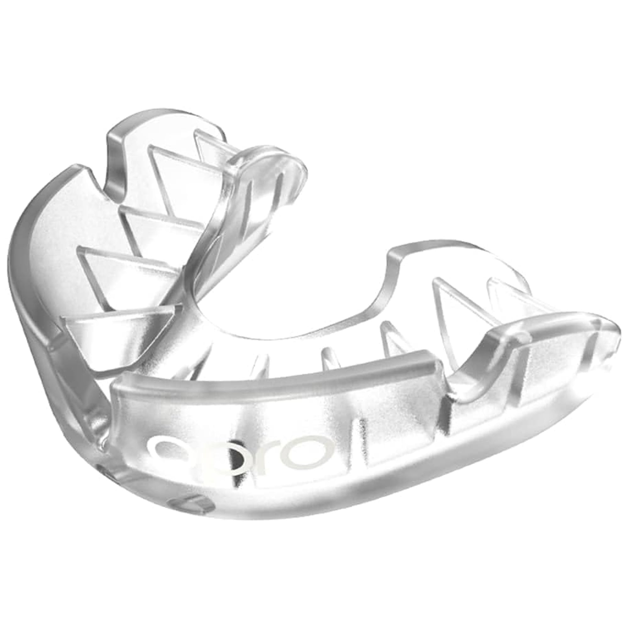 OPRO NEW Silver Level Adult and Youth Clear Sports Mouthguard With Case, Gum Shield Featuring Revolutionary Fitting Technology for Hockey, Lacrosse and Other Contact and Combat Sports (Clear, Adult)