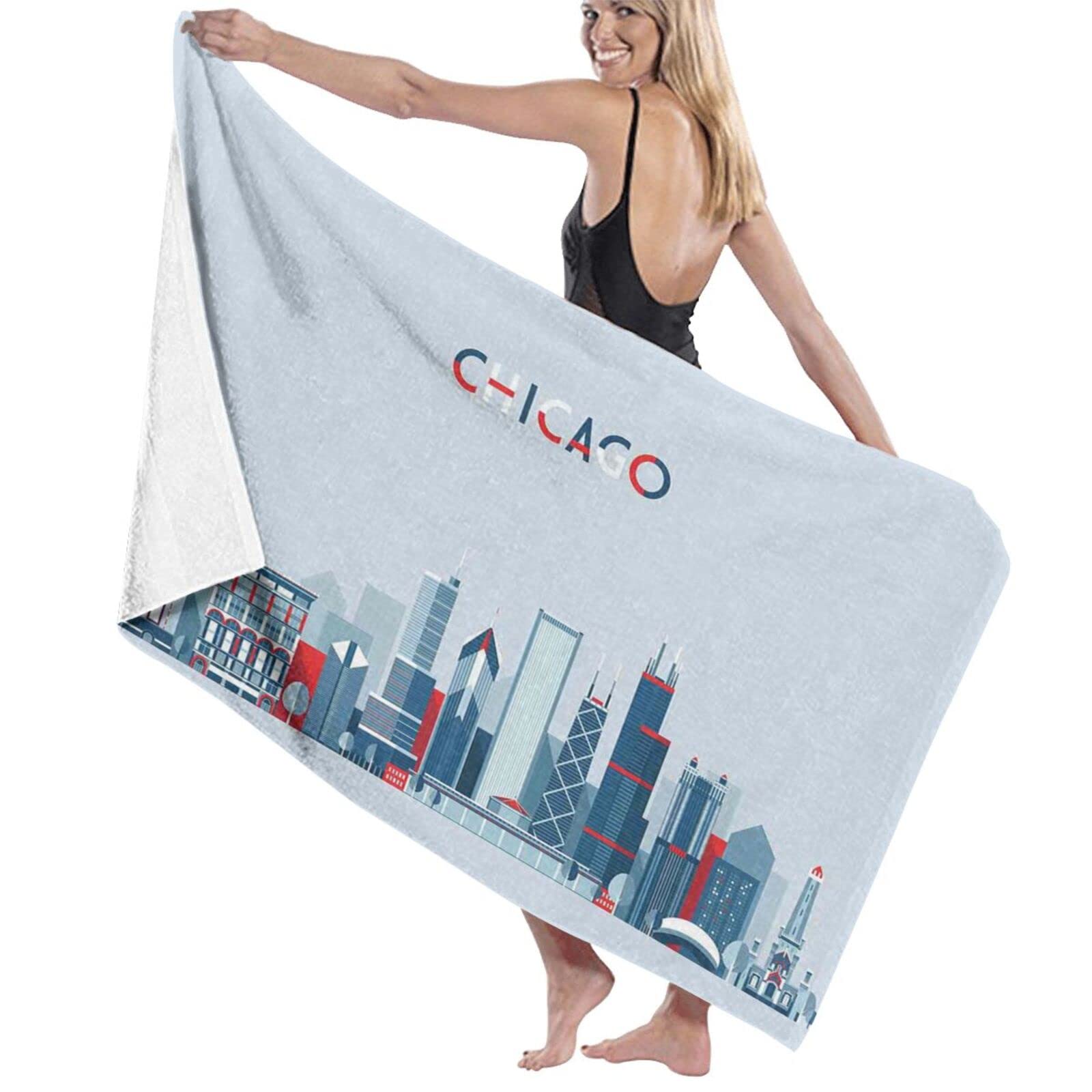 Serviette de bain voyage et sport 80 x 130 cm graphique architecture