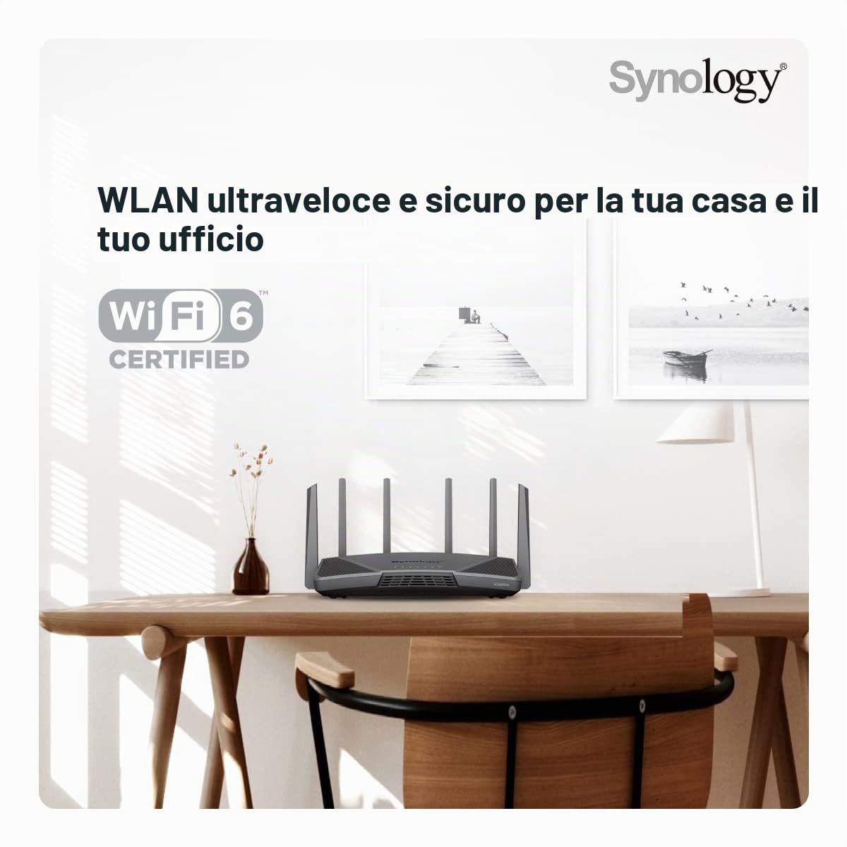 Synology RT6600AX Tri-band Wi-Fi 6 Router, Nero