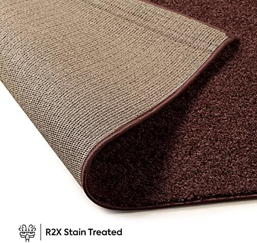 Ambiant Pet Friendly Solid Color Area Rugs Chocolate - 2' Round, Indoor, Stain & Fade Resistant, Perfect for Living Room, Bedroom, Dining Room, Entryway, Doorway, Pet & Kids Friendly Rug, Wedding - 3