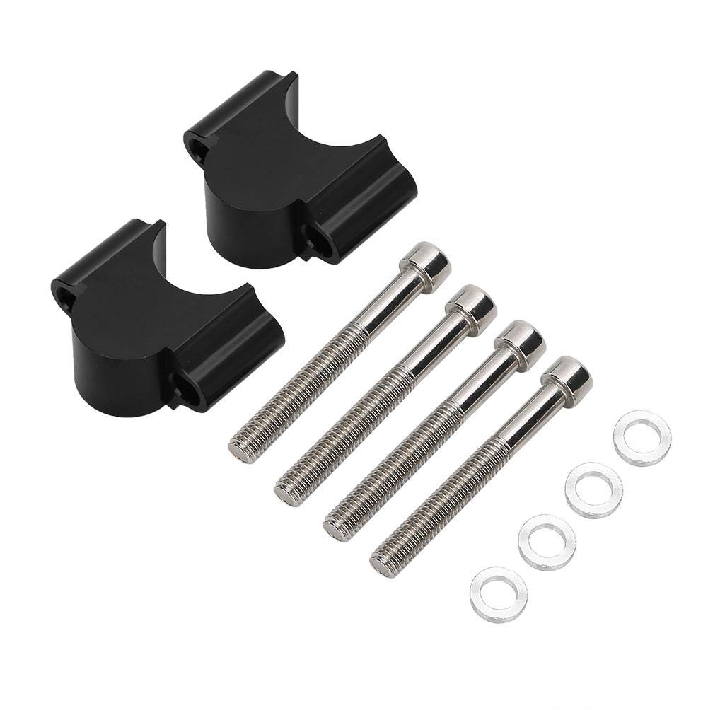 Qiilu Riser Manubrio Moto Alluminio 7/8in, Adattatore Montaggio Altezza Riser 28MM per ATV Moto (Nero)