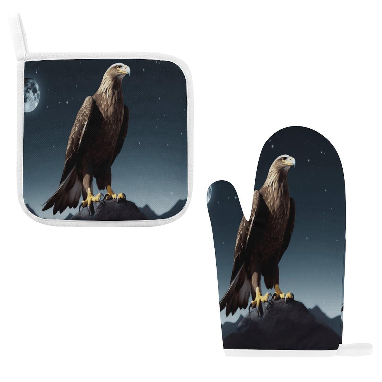 Fodpand Style Eagle Under The Stars Oven Mitts And Pot Holders Sets