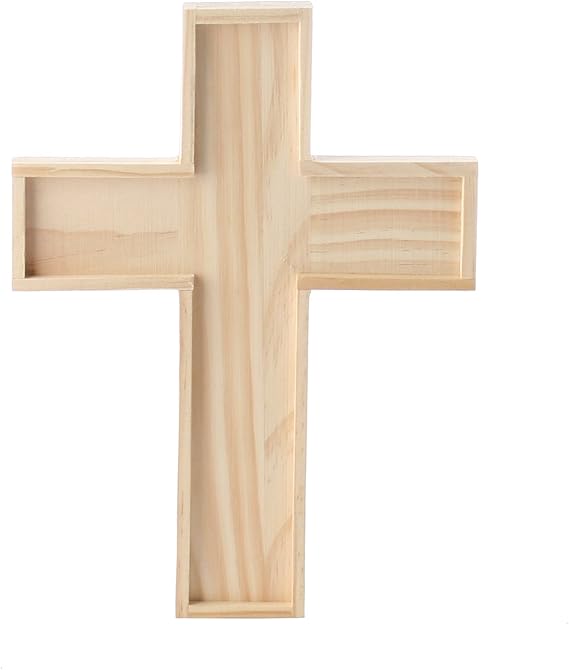 Pack of 6 Unfinished Wooden Crosses for Painting and