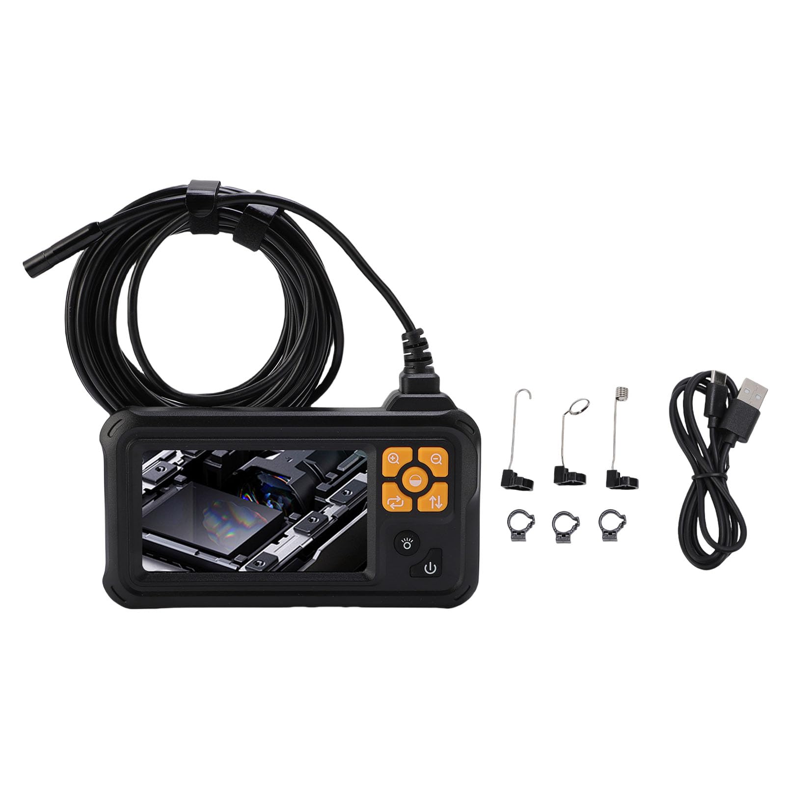 Fafeicy Kamera Endoskopowa z 4,3-calowym Ekranem LCD 1080P HD 8 Mm Półsztywny Kabel IP67 Wodoodporny do Kontroli Pojazdów i Domu (10 m / 32,8 stopy)