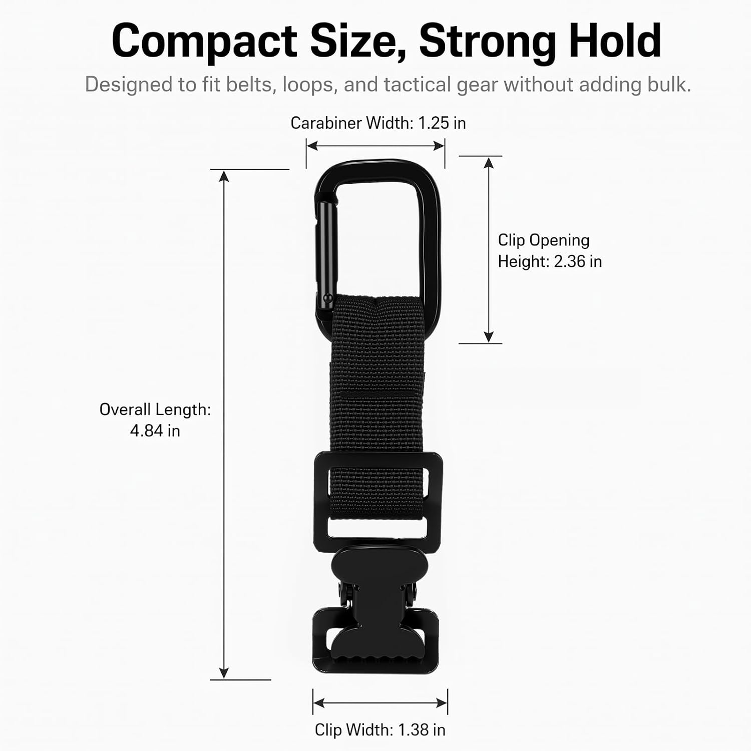 4 Pack Firefighter Glove Strap Clips Heavy Duty Metal Glove Holder Clips, Black Tactical Hand Gear Grip for Belt, Gear, Wild Work Gloves Keeper for Firefighters Construction Workers