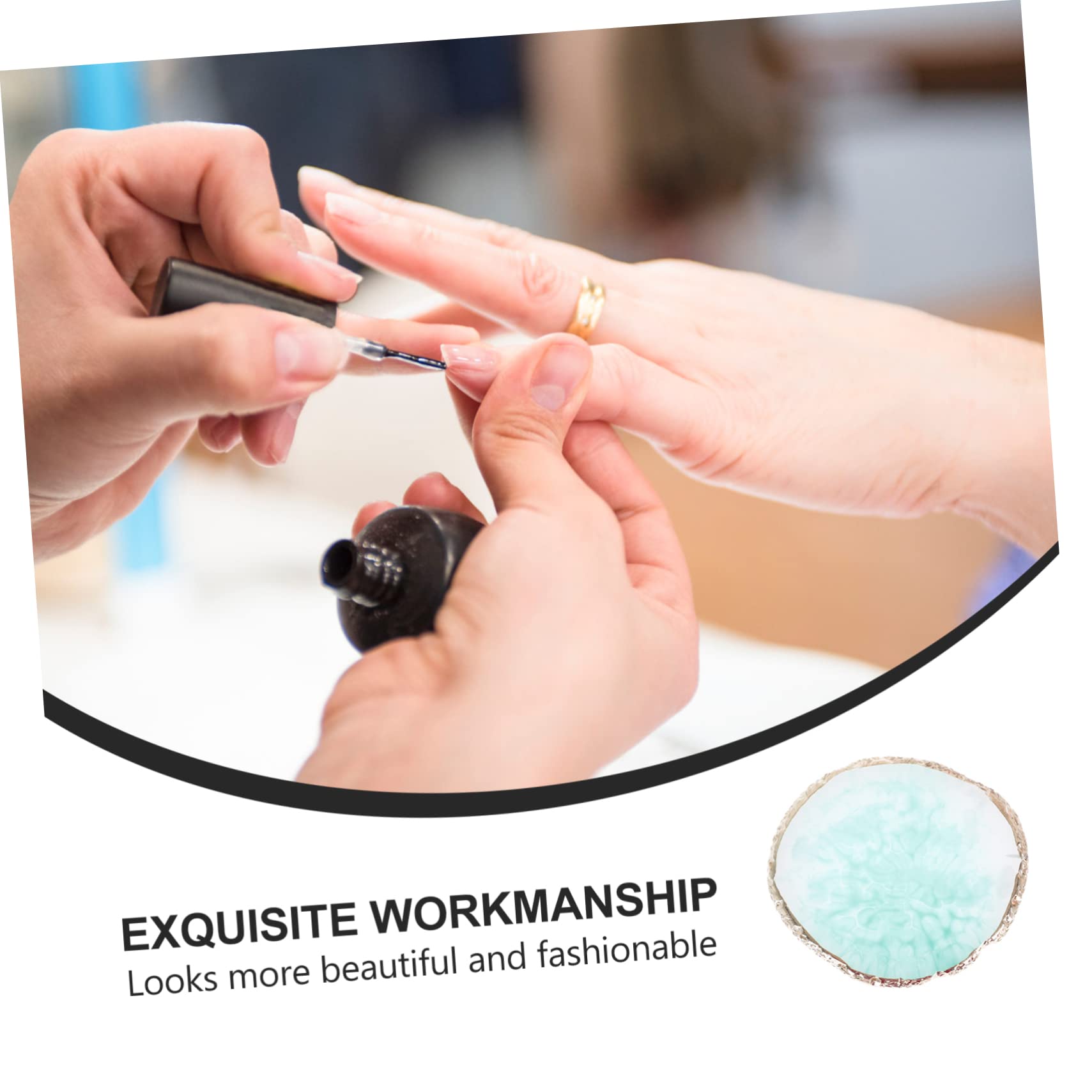 Tavolozza Nail Art In Resina - Per Miscelazione Smalti E Trucco, Design Irregolare, Bianco - Foto 2