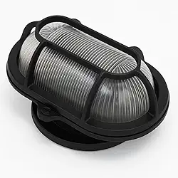 Arandela tartaruga preta em chapa de aço com soquete E27 para instalação em área externa ou interna (1)