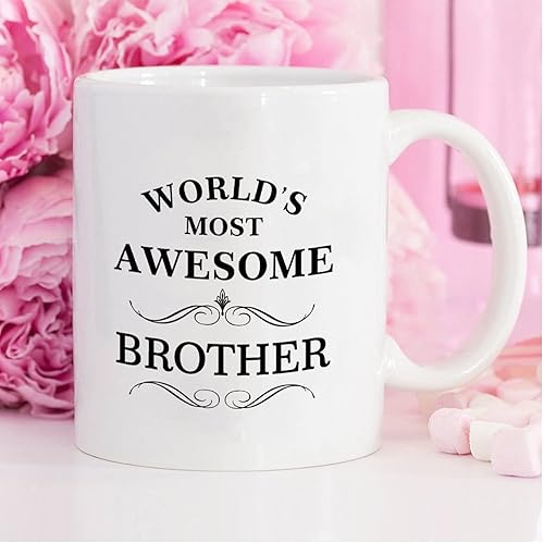 Miniatura 5 de BESTORLOVE Taza de café para hermano más impresionante del mundo, ideas de regalos para hermano de hermana, hermano, regalo de Navidad, cumpleaños,