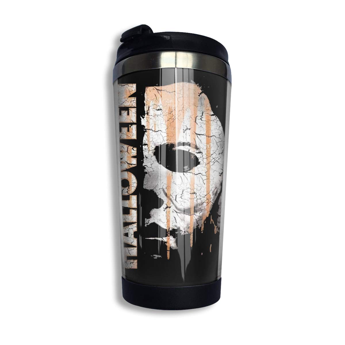 Sunny Rainy Day Michael Myers Halloween Stainless Steel Vacuum Insulation, with Double-Wall Water-Filled Coffee Cup for Home, Office and Outdoor Work with Lid, 11 ounces