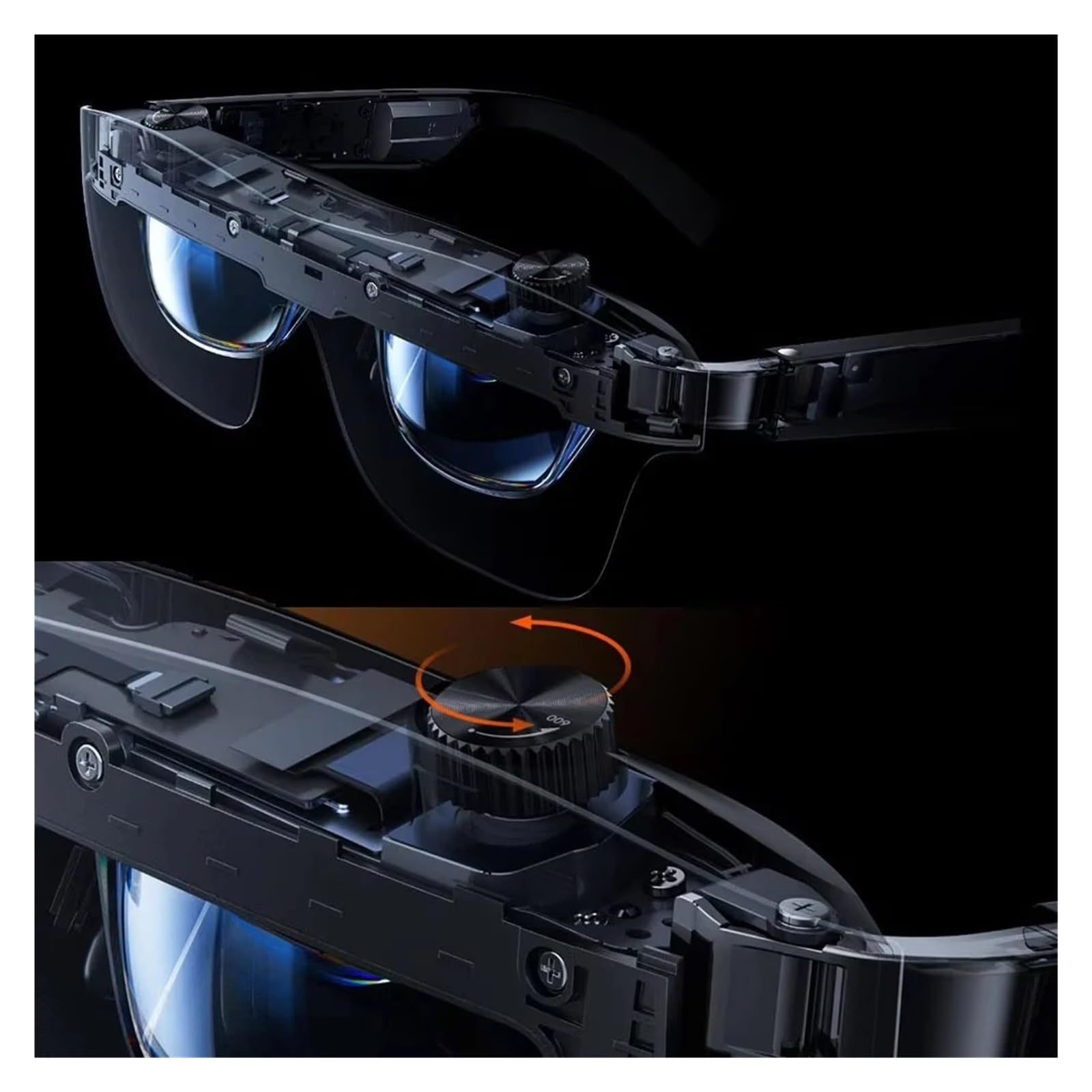 Compatibles con Las Gafas Inteligentes Meizu StarV View AR 3D MAX for Cine Privado, con IA, Realidad Virtual y Pantalla HD for miopía de 0° a 600°.(Gray)