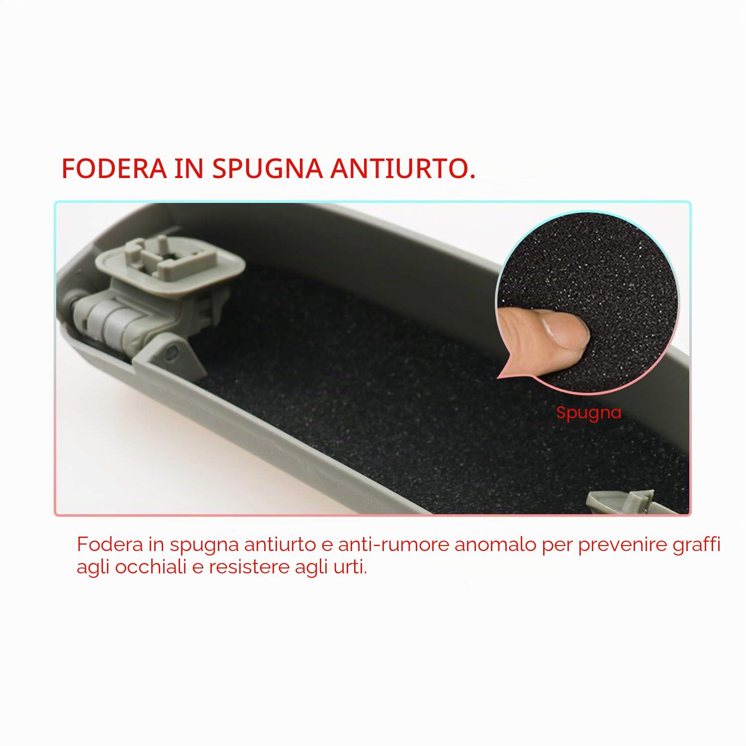CDEFG Compatibile con Yaris/Yaris Cross 2021 2022 2023 2024 2025 Auto Custodia per Occhiali ABS Anteriore Sunglasses Holder Box Portaocchiali Interni Accessori (Grigio)