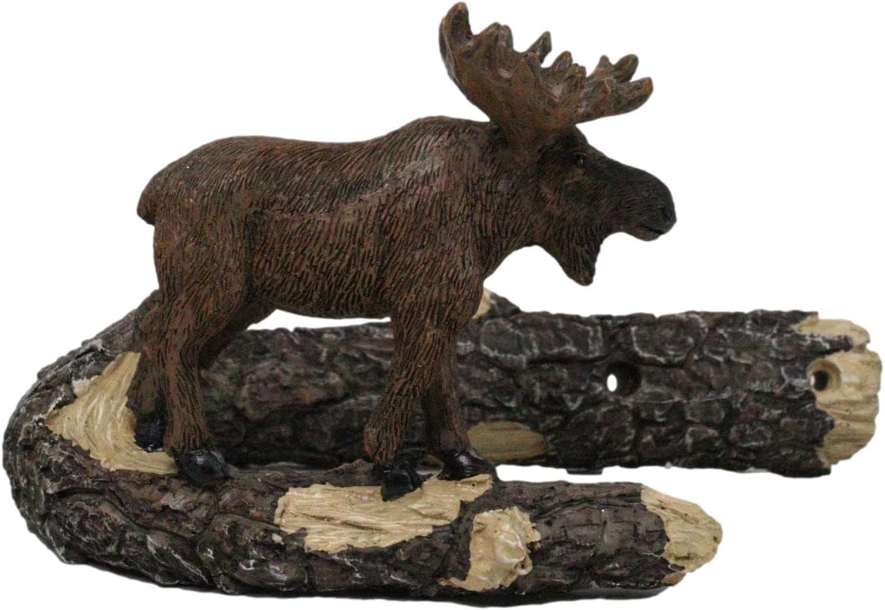 Ebros Gift Set of 2 Rustic Western Bull Moose On Tree Branch Drapery Curtain Holdback Or Tie Back Sculptures Wildlife Deer Woodlands Decor Cabin Lodge Window Treatment Accessory