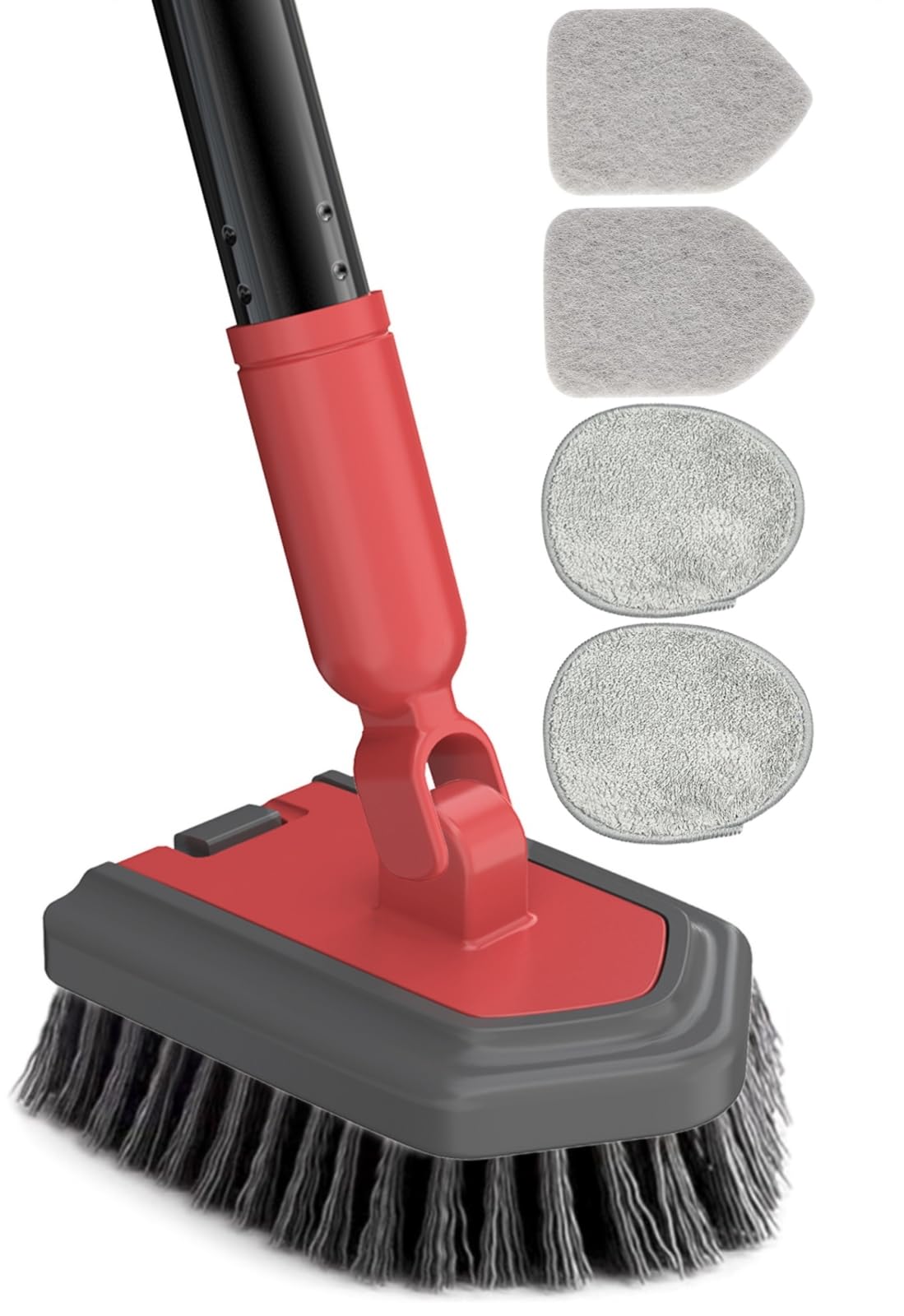 Tile Bathtub Scrubber Brush with Long Handle, 3 in 1 Shower Tub Scrub Brush for Cleaning Floor Bathroom Kitchen Toilet Wall Tub Tile Sink Non-Scratch