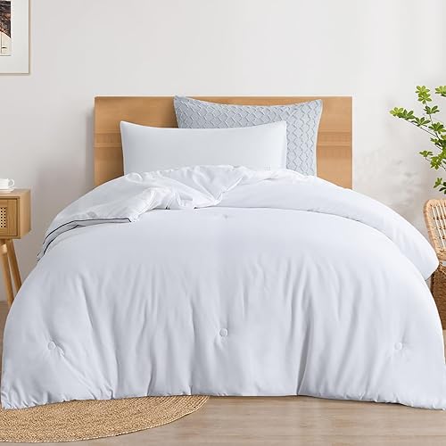 RUIKASI Relleno de edredón esponjoso individual XL, edredón ligero y refrescante, tamaño individual XL, color blanco, relleno alternativo suave y