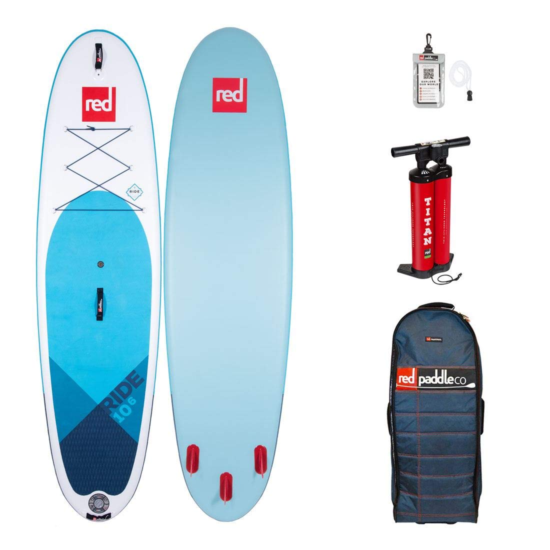 10'6 "Ride MSL Sup Inflatable Paddle Board Paket
