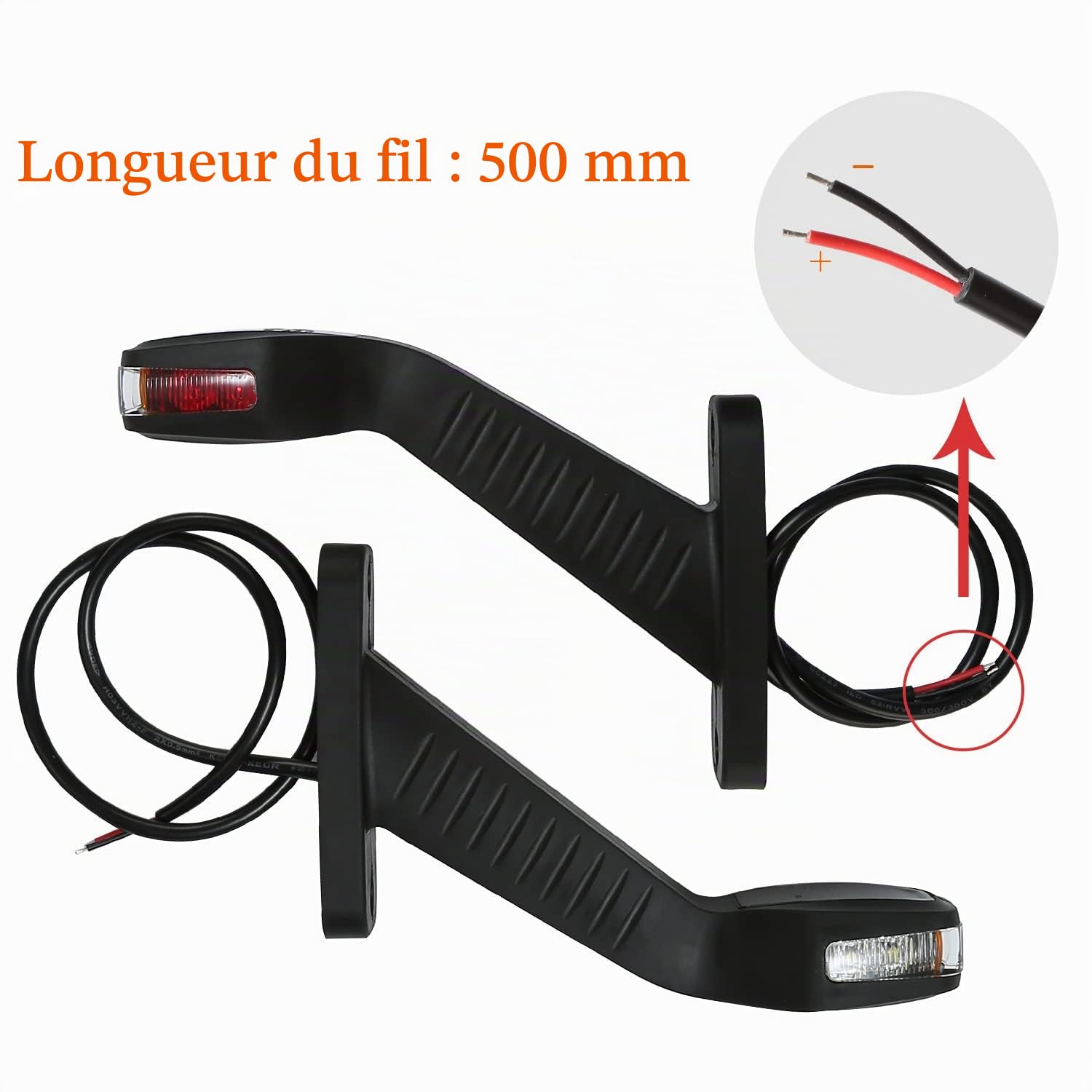 LED Caoutchouc Feu de Gabarit Latéral 12V 24V Etanche Feux de Signalisation Latéraux à LED Feu d’Encombrement Lateral Feux de Position pour Remorque Camion Caravane E-Mark R10