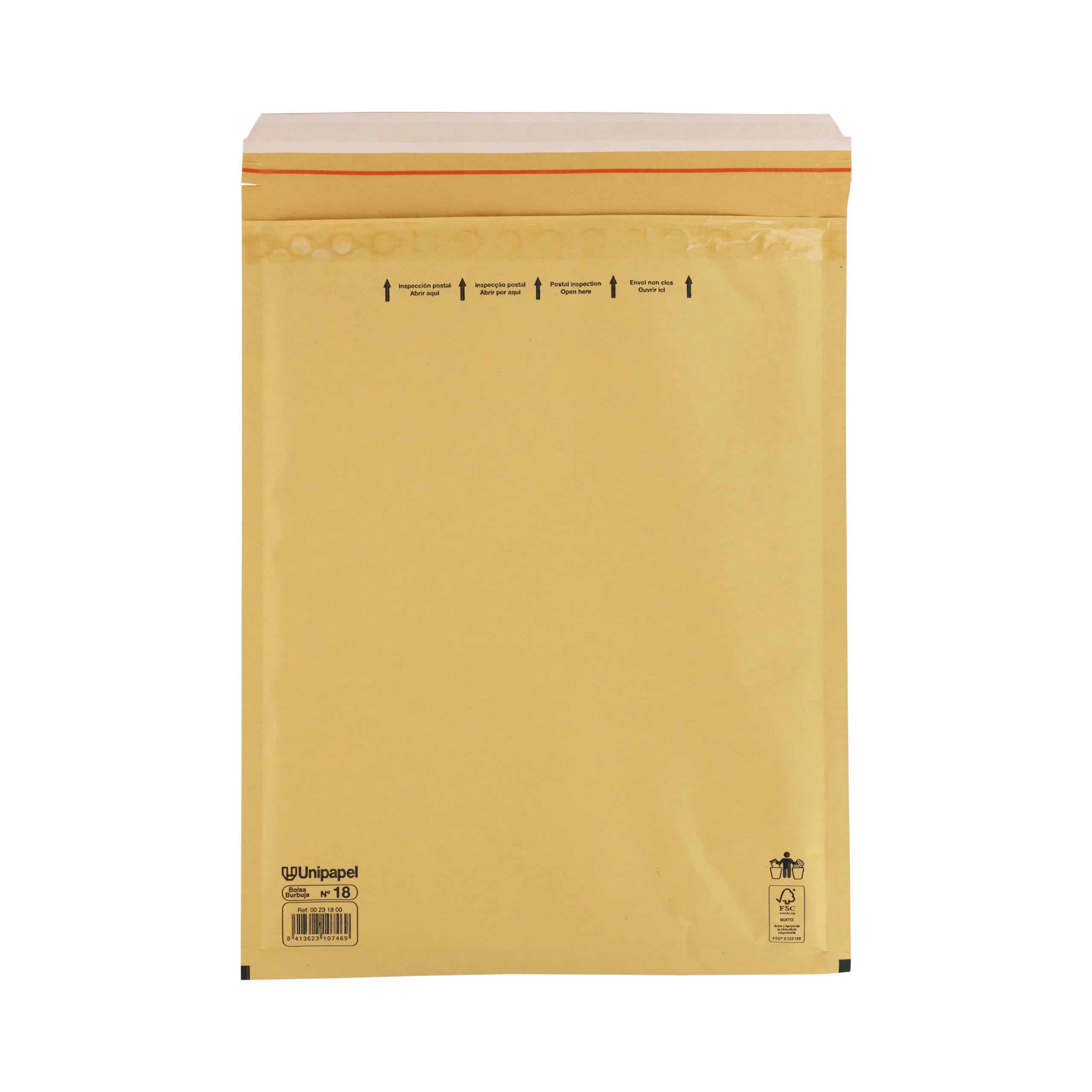 Unipapel | Sobres Acolchados Kraft con Papel de Burbujas Interior | Nº 18 Medidas 270x360mm | Cierre Autoadhesivo | Pack 10 Unidades | Perfecto Para Envios Seguros y Protegidos | Certificado FSC