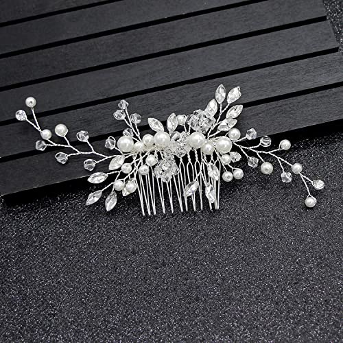 Opiniones y reviews de Adorno pelo novia que Puedes comprar On-line. 34 Peines para el Pelo de Boda Peine de Pelo Hecho a Mano Peine Lateral para el Pelo de Novia Peinetas para el Cabello Plateado para Mujeres Boda Niñas Horquilla para el Pelo Hojas...
