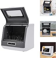 Vista 7 de Lavavajillas portátil para encimera de 1200 W, 110 V, 3 programas de lavado, pulverización giratoria de 360°, secado de aire caliente a 167.0 °F
