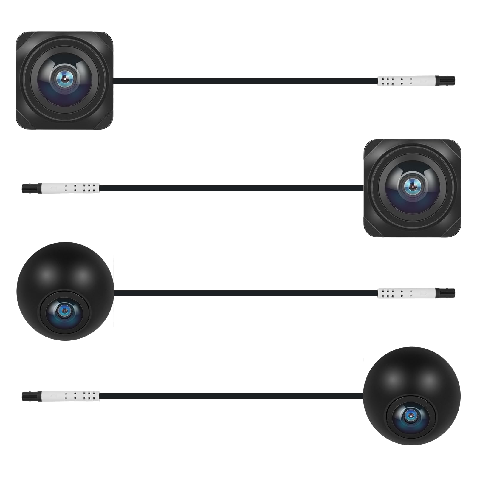 Telecamera panoramica per auto a 360°, telecamera per auto 1080p con visione panoramica a 360°, impermeabile IP67 con visione notturna HD, ausilio al parcheggio, visualizzazione 2D/3D