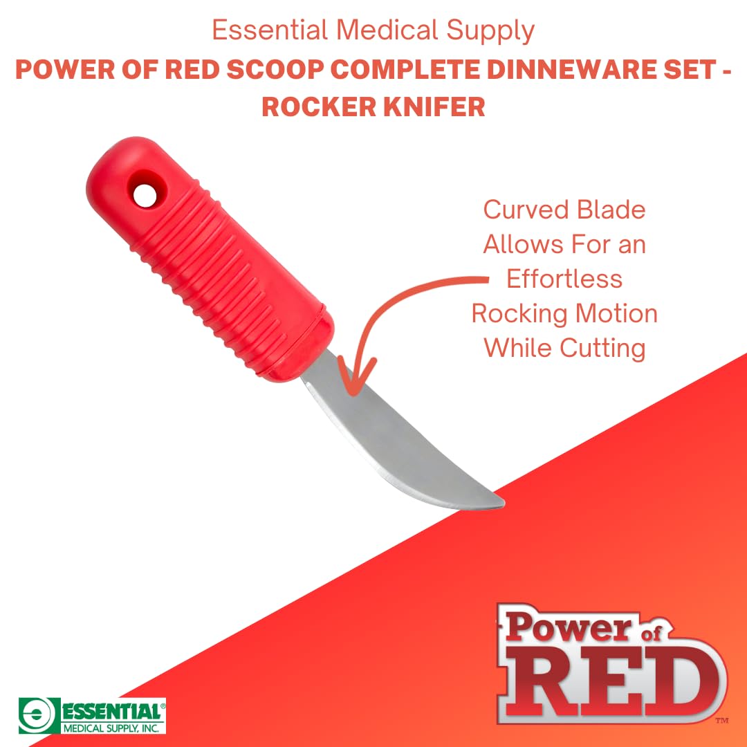 Power Of Red Adaptive Scoop Bowl - Suction Cup Bottom For Elderly & Dementia Patients