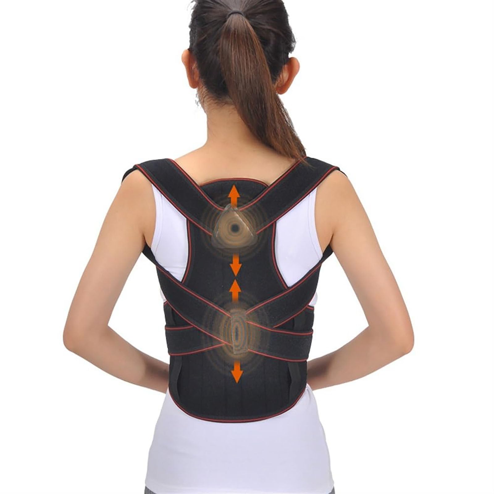 Corrector de postura ajustable Cinturón de soporte de espalda completa Soporte de descompresión lumbar Soporte de cintura Corrección del jorobado Prevenir la escoliosis para hombres, mujeres, estudia