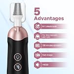Ensemble de fichiers à ongles électriques, kit de pédicure professionnel rechargeable sans fil, 5 Outil de soin des pieds à la main de vitesse pour sertissage de galon - avec 100Pcs Bandes de ponçage pour le forage des ongles