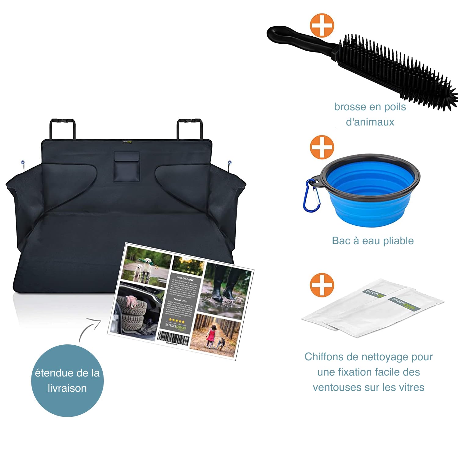 Couverture de Coffre pour Chien XXL - Protection de Coffre pour Chaque Voiture - Revêtement antidérapant - Couverture Robuste pour Chien avec Protection latérale - 185 x 105 x 36 cm