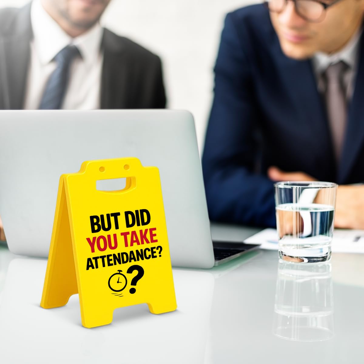 Divertente cartello decorativo da scrivania per insegnanti, ufficio, umoristico con scritta "But Did You Take Attendance", regalo per insegnanti, colleghi, segretari scolastici