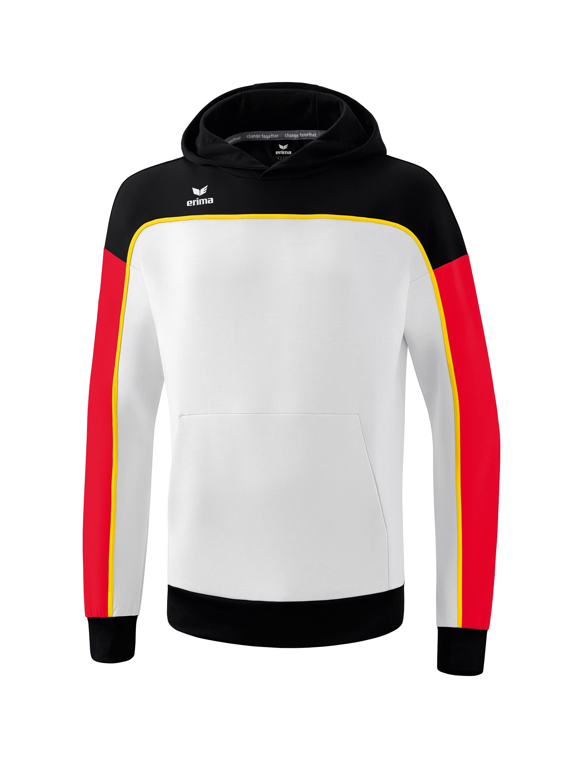 Erima Men's „CHANGE hooded sweatshirt, white/black/red, 3XL