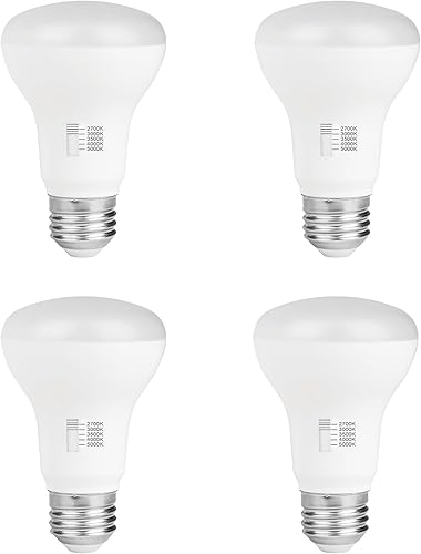 LUNO Bombilla LED regulable R20, 7 W (equivalente a 50 W), 500 lúmenes, 2700K, 3000K, 3500K, 4000K, 5000K, 5CCT, interruptor integrado, 5