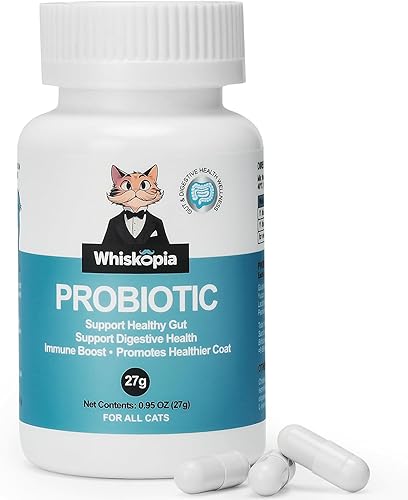 Probióticos para gatos - Suplemento probiótico para gatos para apoyo digestivo e intestinal, alivio de la diarrea, refuerzo de la inmunidad, polvo