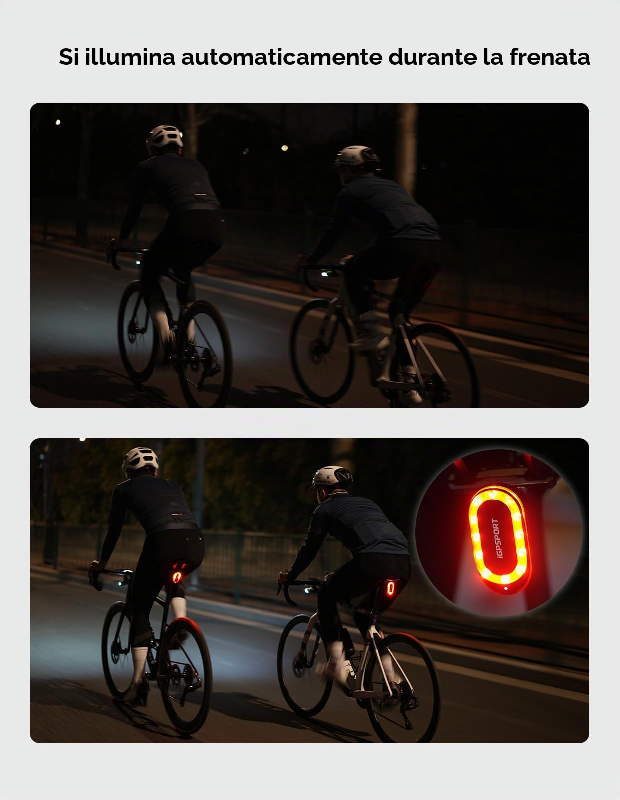iGPSPORT SRmini Luce Posteriore Radar per Bicicletta, 20 Ore di Autonomia, Visione 1,2 km, Rilevamento Frenata, On/Off Automatico, 65 Lumen, Ant+, Bluetooth 5.0, IPX7