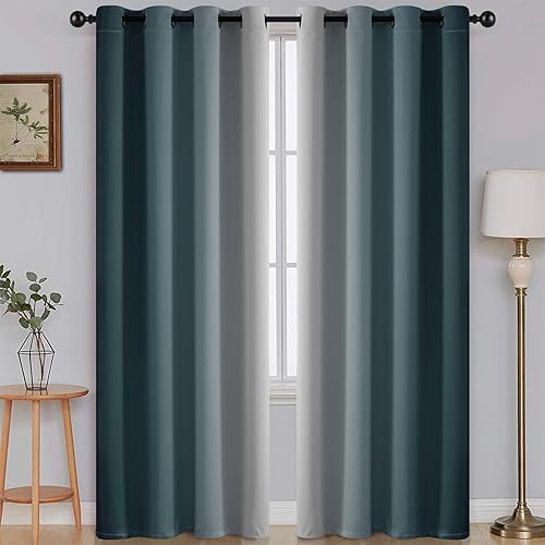 Miniatura 61 de SimpleHome Cortinas gruesas con aislamiento térmico y ojales, bloqueo de luz para oscurecer sala, dormitorio, 2 paneles, 52 x 72 pulgadas de largo,