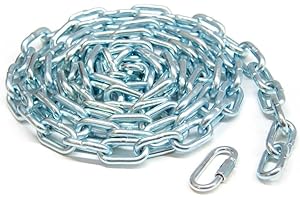 KingChain 3/16-inch x 15ft Zinc-Plated Proof Tested Coil Chain with Quick Link